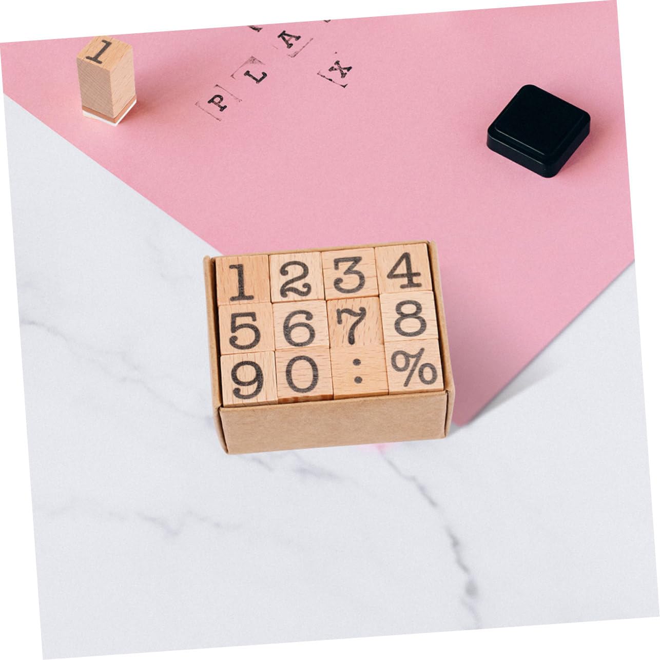 Uonlytech 6 Ensembles Sceau numérique en bois journalisation cachet de date Timbres de journal timbre de planificateur tampon bois scrapbooking timbres vintage tampon bois rétro caoutchouc