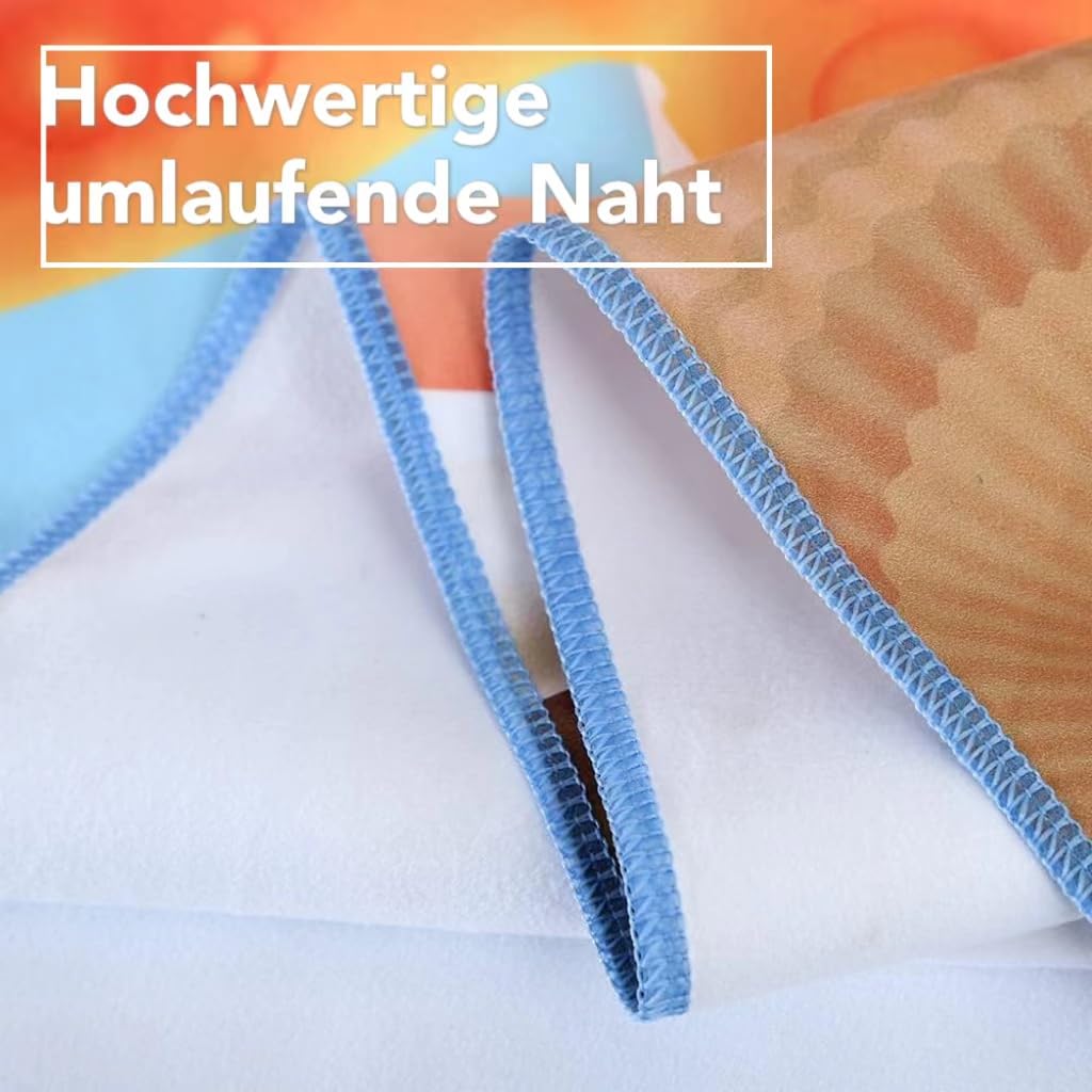 3D The Waves microvezel strandlaken, groot, 70 x 150 cm, blauw, zee, lichte strandhanddoeken, sneldrogend, zandvrij, om te zwemmen, in bad of op reis, voor volwassenen en kinderen