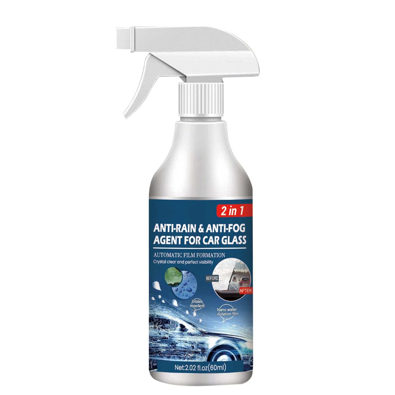 Pomurom 1 60Ml Anti Fog Spray, /3/5 Pieces Multi Purpose Anti Fog Rain Repe-Llent Spray For Car Windshield Windscreen Mirrors Swimming Goggles, Car Glass Waterproof Coating Agent, Auto Rain Agent Spray