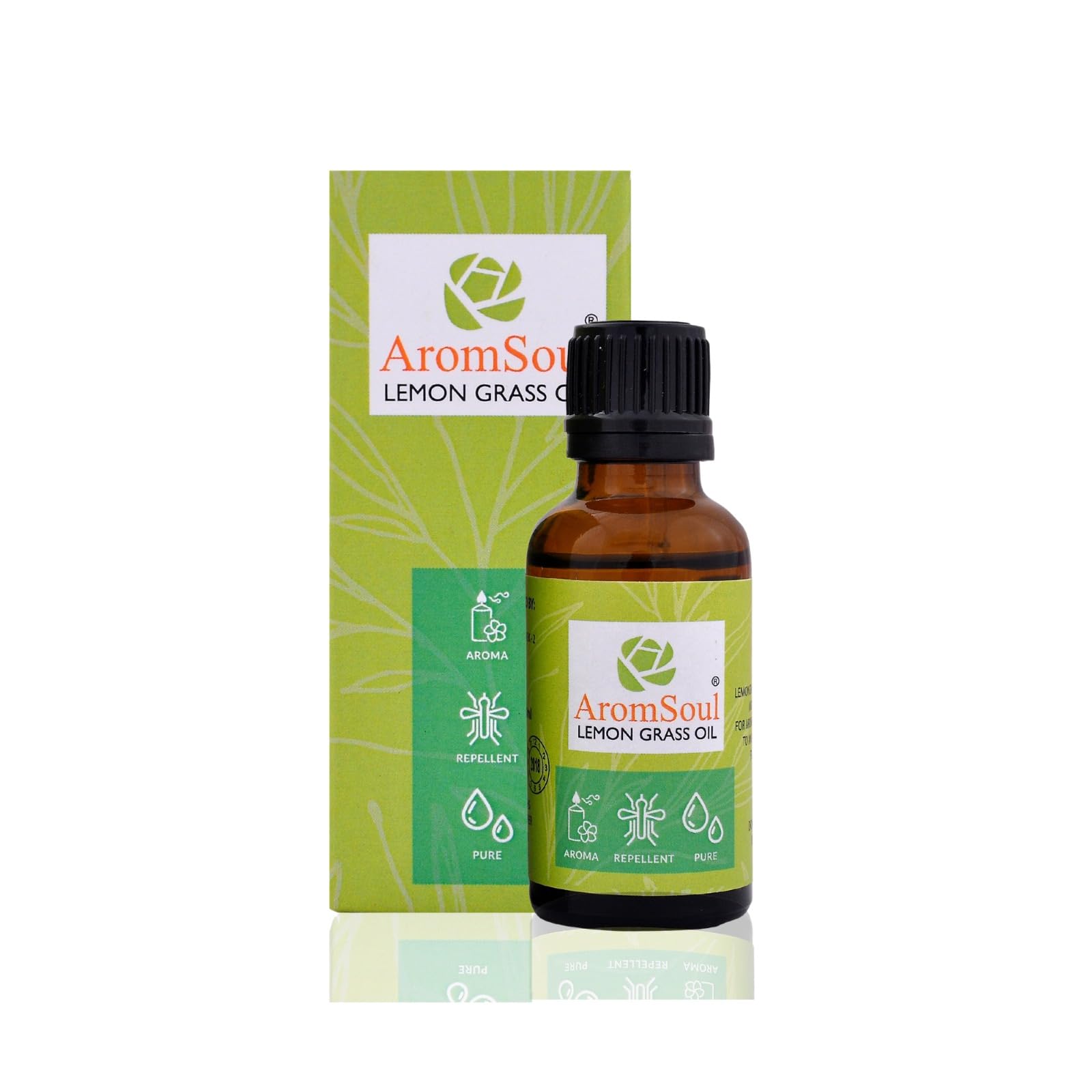 100% Natural and Pure Therapeutic Grade Lemon Grass Essential Oil 30 ML for Hair & Skin Care, Mosquito Repellent, Refreshing Aromatherapy, Strengthening Scalp