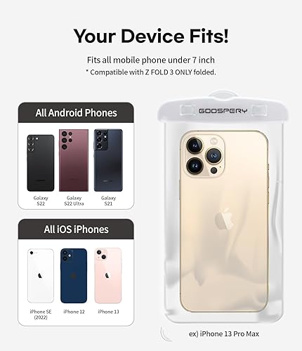 Miniatura 6 de GOOSPERY Paquete de 2 bolsas universales impermeables para teléfono, funda seca para teléfono celular subacuático, bolsa de playa compatible con