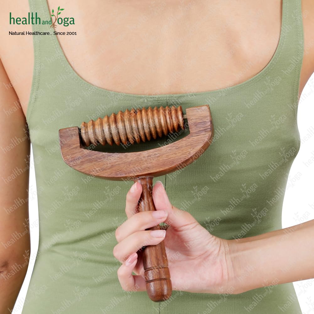 HealthAndYoga® NatureSooth Limb Massager- Wooden Roller Barrel with Grooves for Legs & Arms - Reduces Cellulite, Eases Muscular Tension, Improves Skin Texture- T-Shape Maderoterapia Body Massage Tool HealthAndYoga® NatureSooth Limb Massager- Wooden Roller Barrel with Grooves for Legs & Arms - Reduces Cellulite, Eases Muscular Tension, Improves Skin Texture- T-Shape Maderoterapia Body Massage Tool