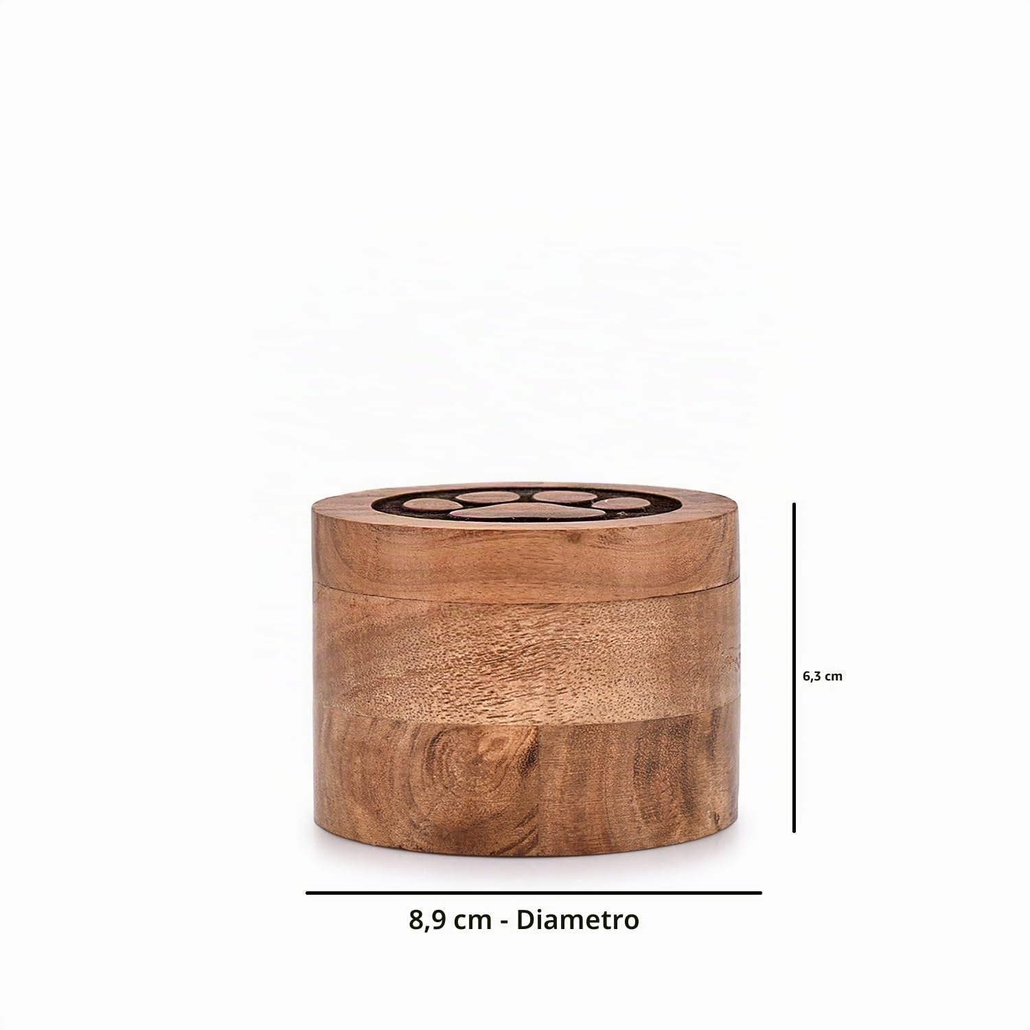 EDHAS Urna funeraria decorativa in legno di acacia, urna funebre per ceneri per cani, urne per animali domestici, per gatti (8,9 x 8,9 x 6,3 cm)