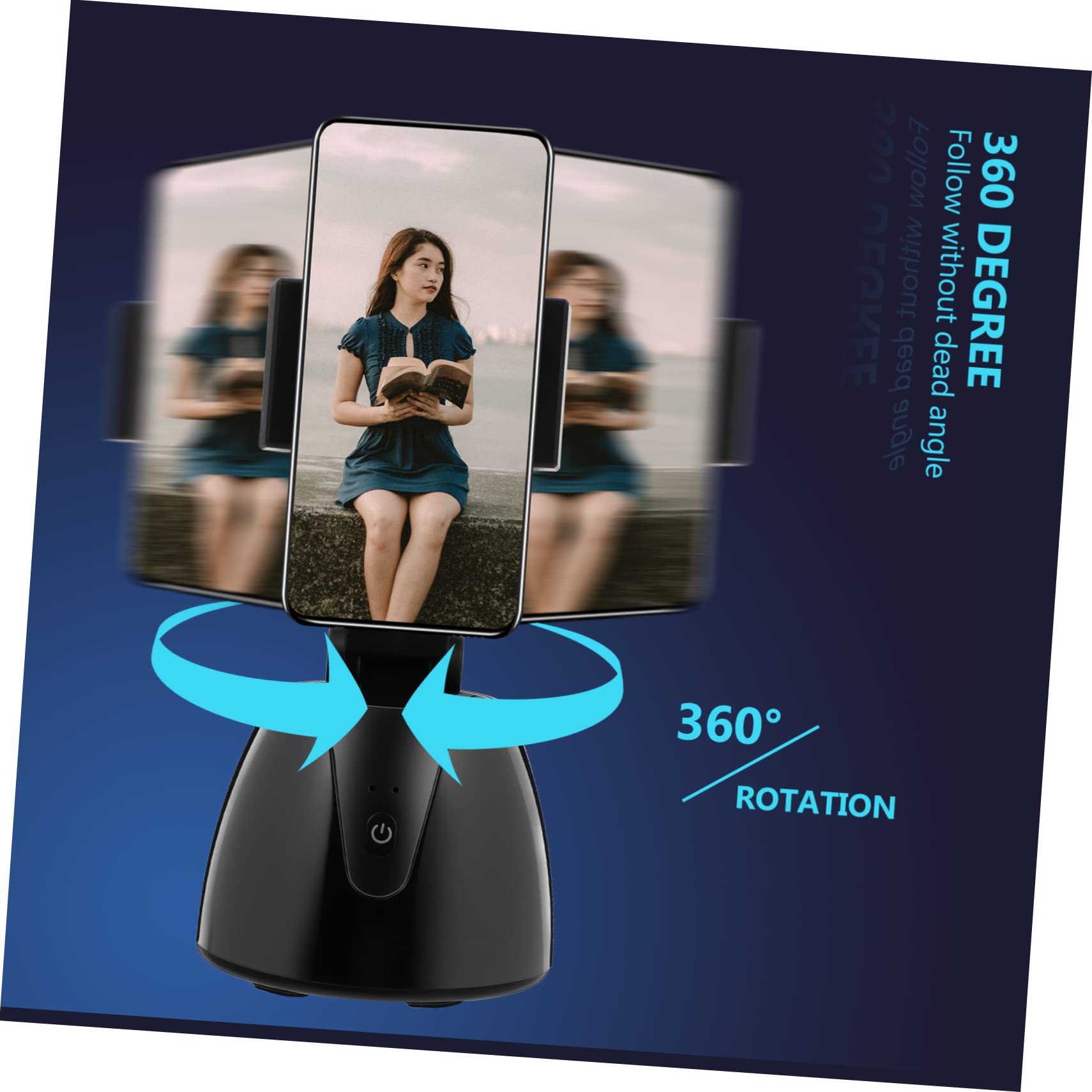 Veemoon 360grado Gimbal Per Riconoscimento Facciale Treppiede Per Smartphone Seguimento Compatibile Tablet e Fotocamere Per Video Streaming