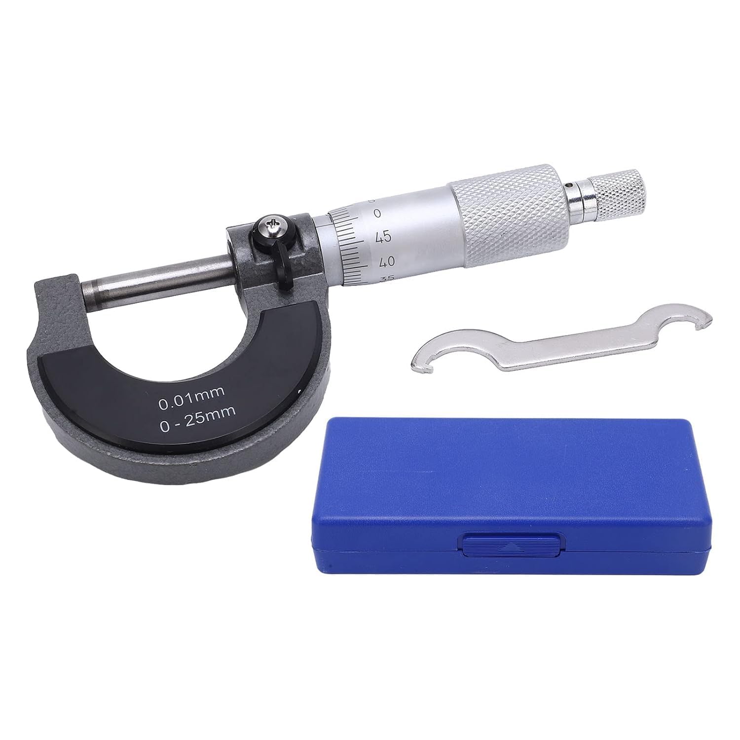 0–25 mm Outside Micrometer Screw Gauge with 0.01 mm Accuracy | Precision Measuring Tool with Wrench & Storage Case | Steel Micrometer for Engineering, Workshop & Industrial Use-image-11