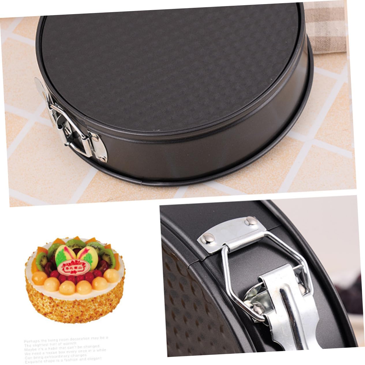 6pièce Moules à Gâteaux Antiadhésifs Ronds Acier Avec Fond Nid Abeille Pour Pâtisserie Compatible Réfrigérateur Et Lave-vaisselle