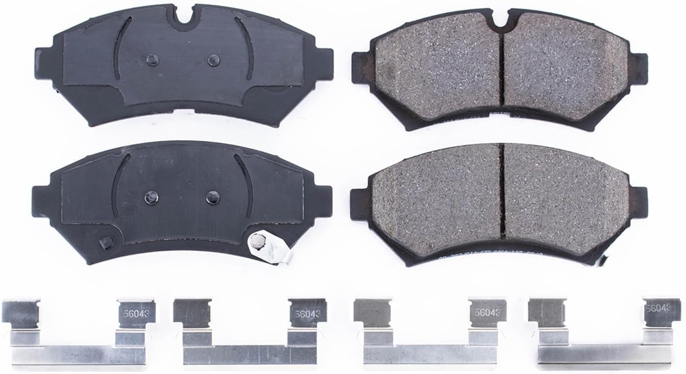 PowerStop Front Brake Pads For Cadillac Seville 1998-02 - Z17 Ceramic Brake Pads With Installation Hardware, 17-753