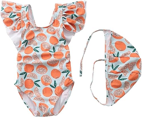 FreeLu Toddler Baby Girl Cross-Back Swimsuit One Piece Flounce Swimwear Summer B