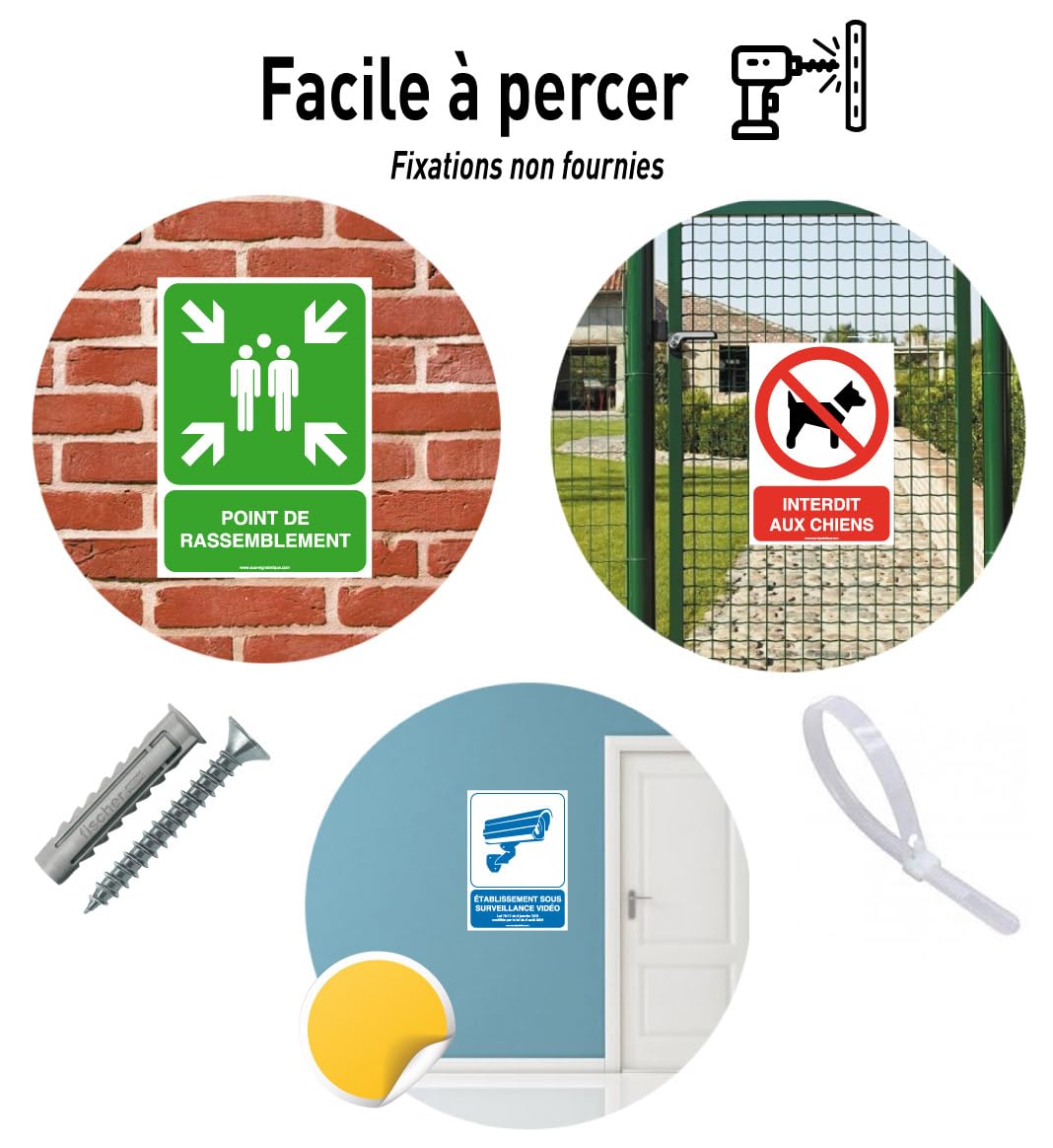 AUA SIGNALETIQUE 201120-AI-a-450x630 Segnaletica proprietà privata sotto videosorveglianza accesso vietato - 450 x 630 mm, alluminio dibond 3 mm 201120-ai-a-450x630