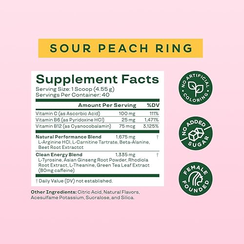 Miniatura 4 de Bloom Nutrition Polvo de preentrenamiento, aminoenergía con beta alanina, ginseng y tirosina L, cafeína natural en polvo de extracto de té verde,