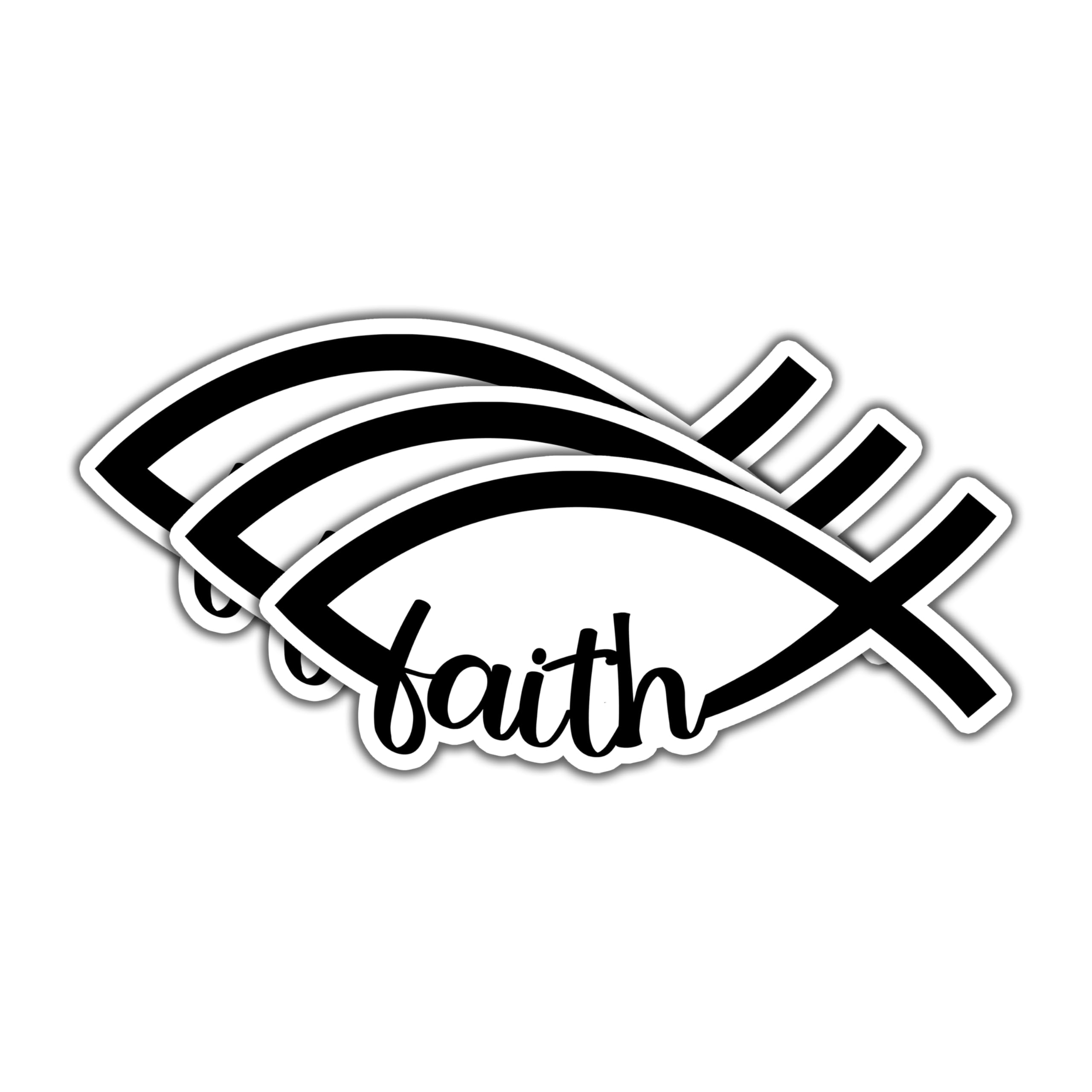 Photo 1 of (3pcs) Christian Faith Ichthys Sticker Jesus Fish Inspirational Motiational Bible Verse Quotes Vinyl Decal Stickers for Books Laptops Phonecase Water Bottles Kindles Car Hard Hat -3x1.4