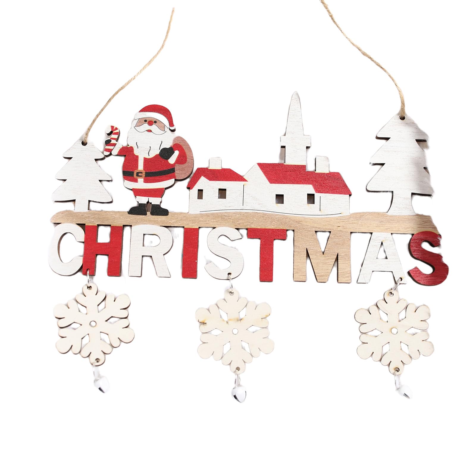 carotoe Wood Christmas Tree Ornament Easy to Hanging with Included Cord Natural Home Decoration for Holiday Season Natural Wood Christmas Decoration