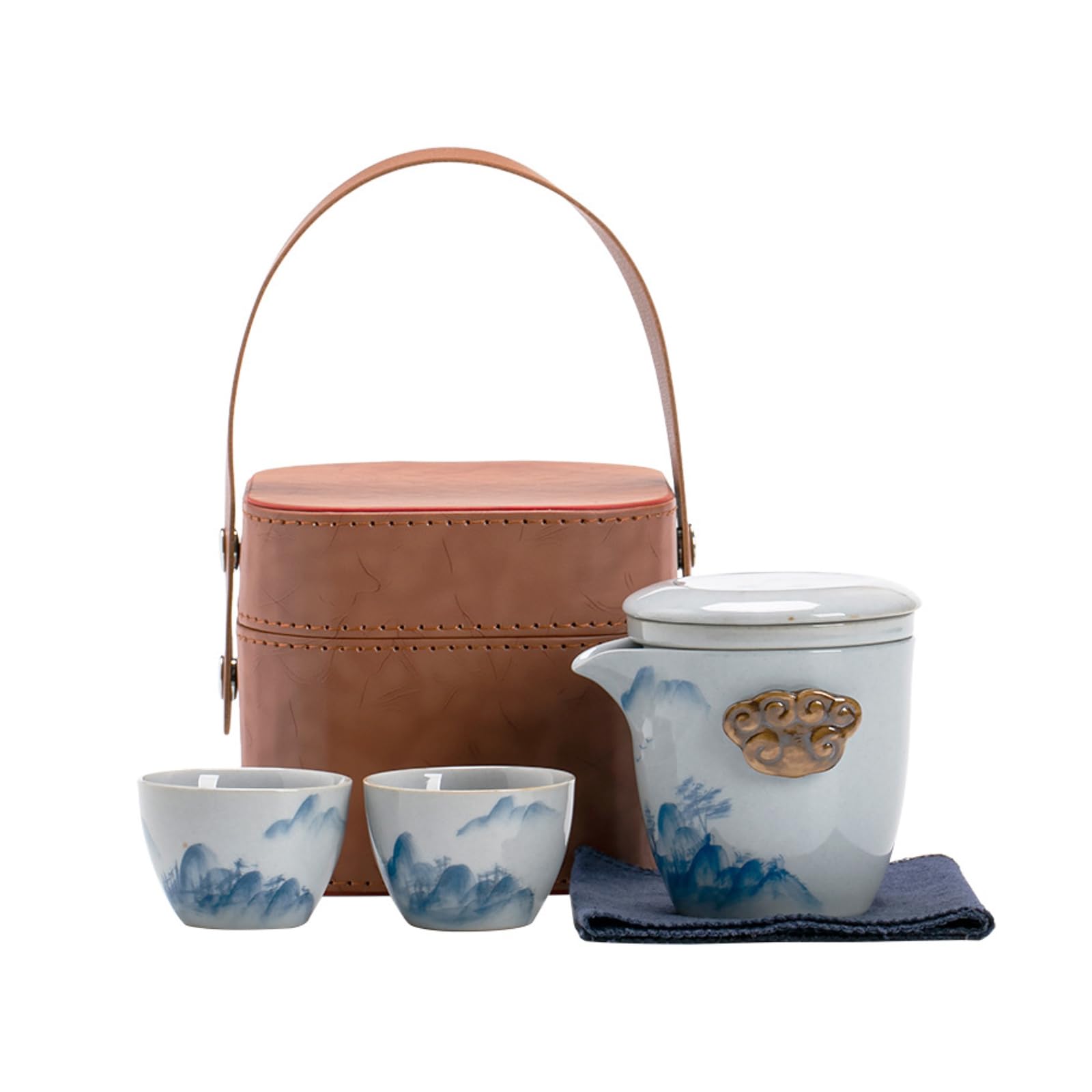 Té con filtro de cerámica, una olla de dos tazas para el hogar, exquisita personalidad y paisaje práctico