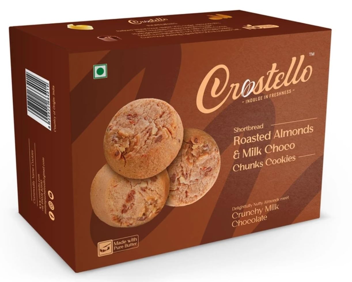 Crostello Roasted Almond Butter Cookies | Made With 100% Pure Butter | 180g | Buttery Bliss in Every Biscuit | Veg | Perfect with Milk, Tea or Coffee (B0CJZN2XF1) Amazon Price History, Amazon Price Tracker