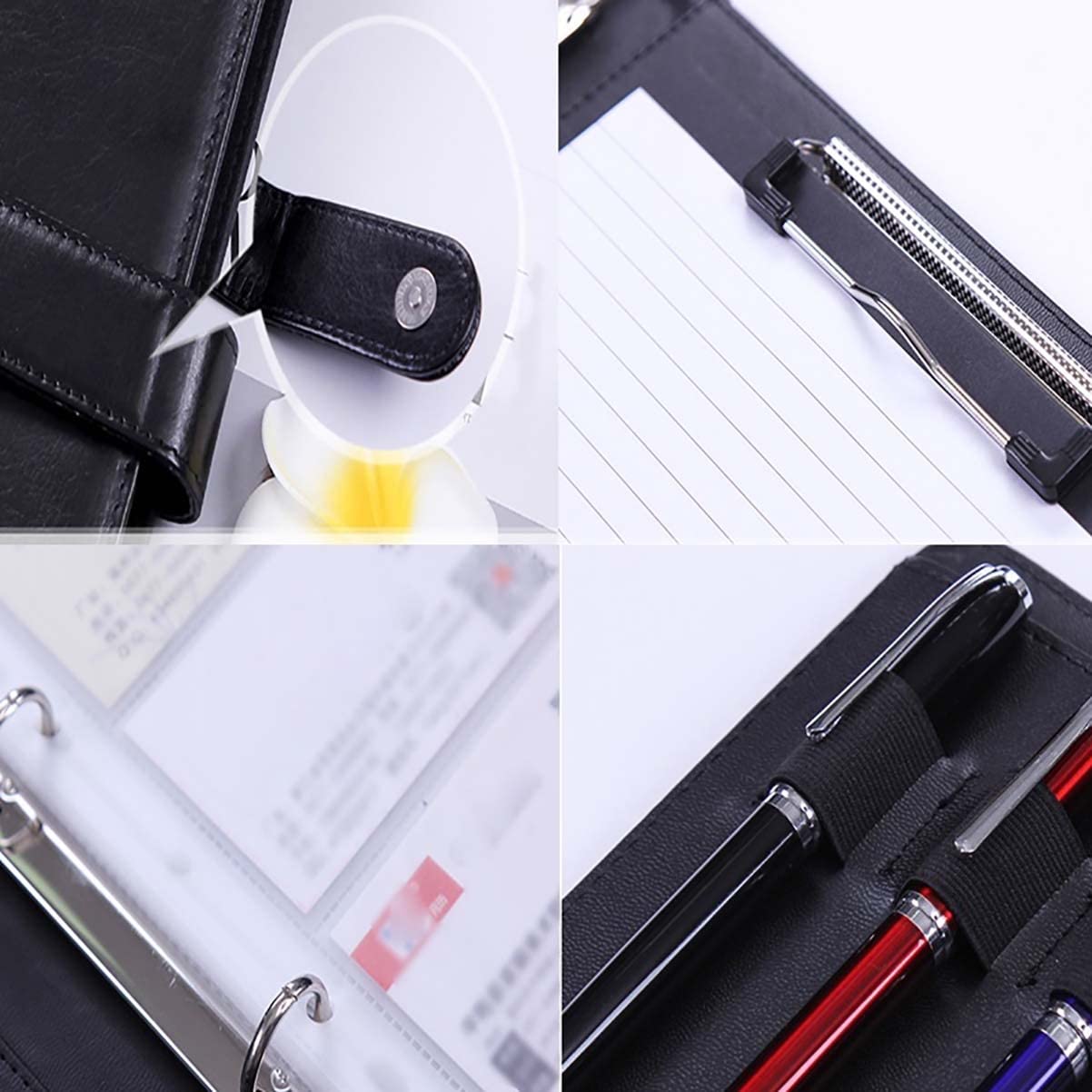 Schreibmappe A4 Klemmbrettmappe Padfolio A4 Vegan PU Leder Portfolio Business Notebook Organizer Für Lebenslauf Padfolio Für Männer Frauen W Notizblock Kompatibel