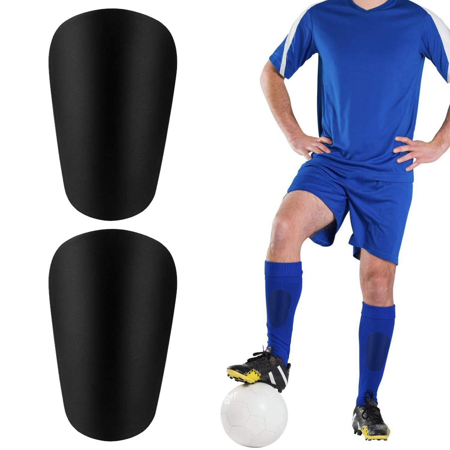 Lonimia 1 Pairs Mini Soccer Shin Guards for Youth and Adults,Small Protective Equipment Shin Guards for Men, Women, Kids, Boys, and Girls, to Wear with Grip Socks and Soccer Sock Sleeves