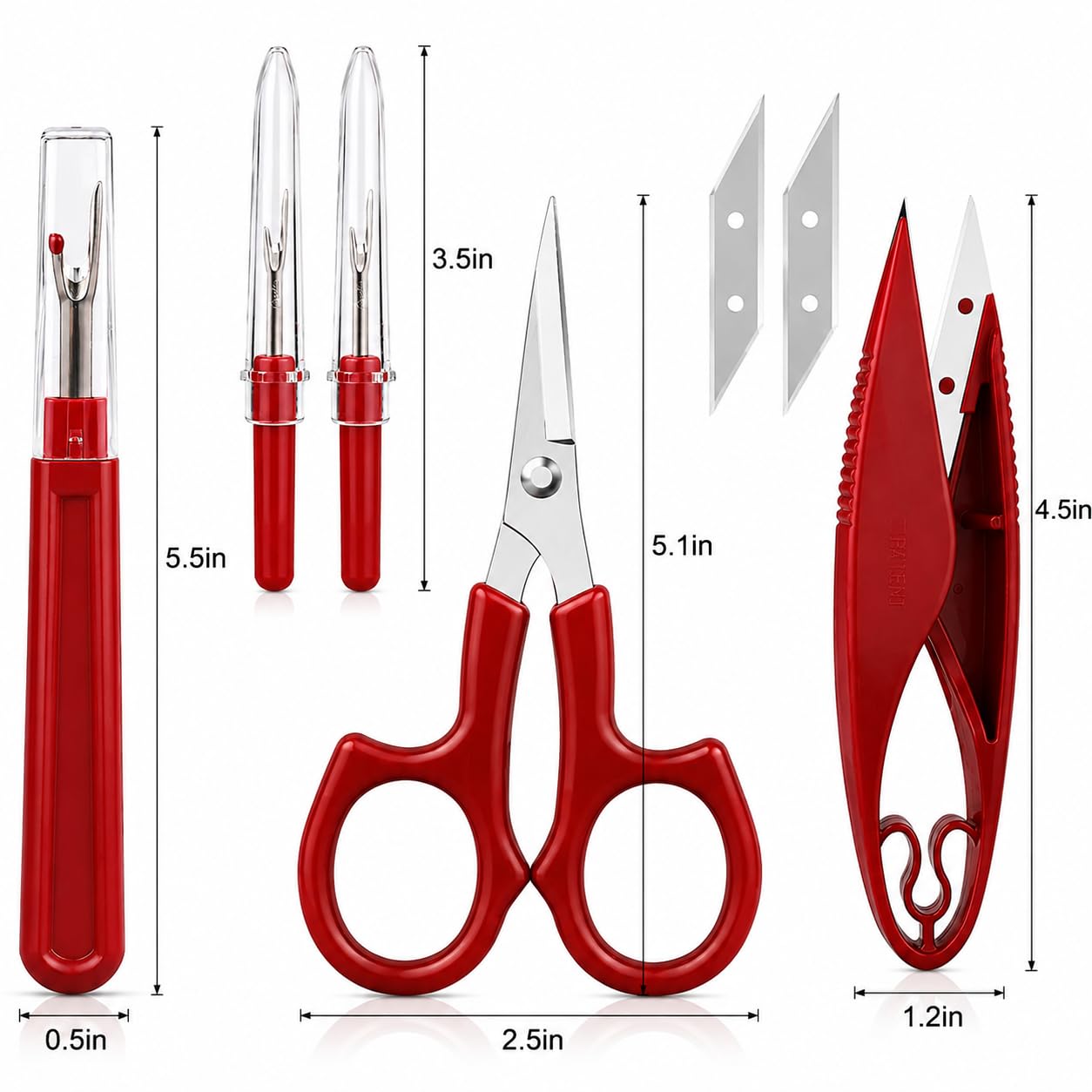 Sewing Seam Ripper Tool Kit - Easy Stitch Removal -2 Sewing Seam Ripper Tool Kit - Easy Stitch Removal -2