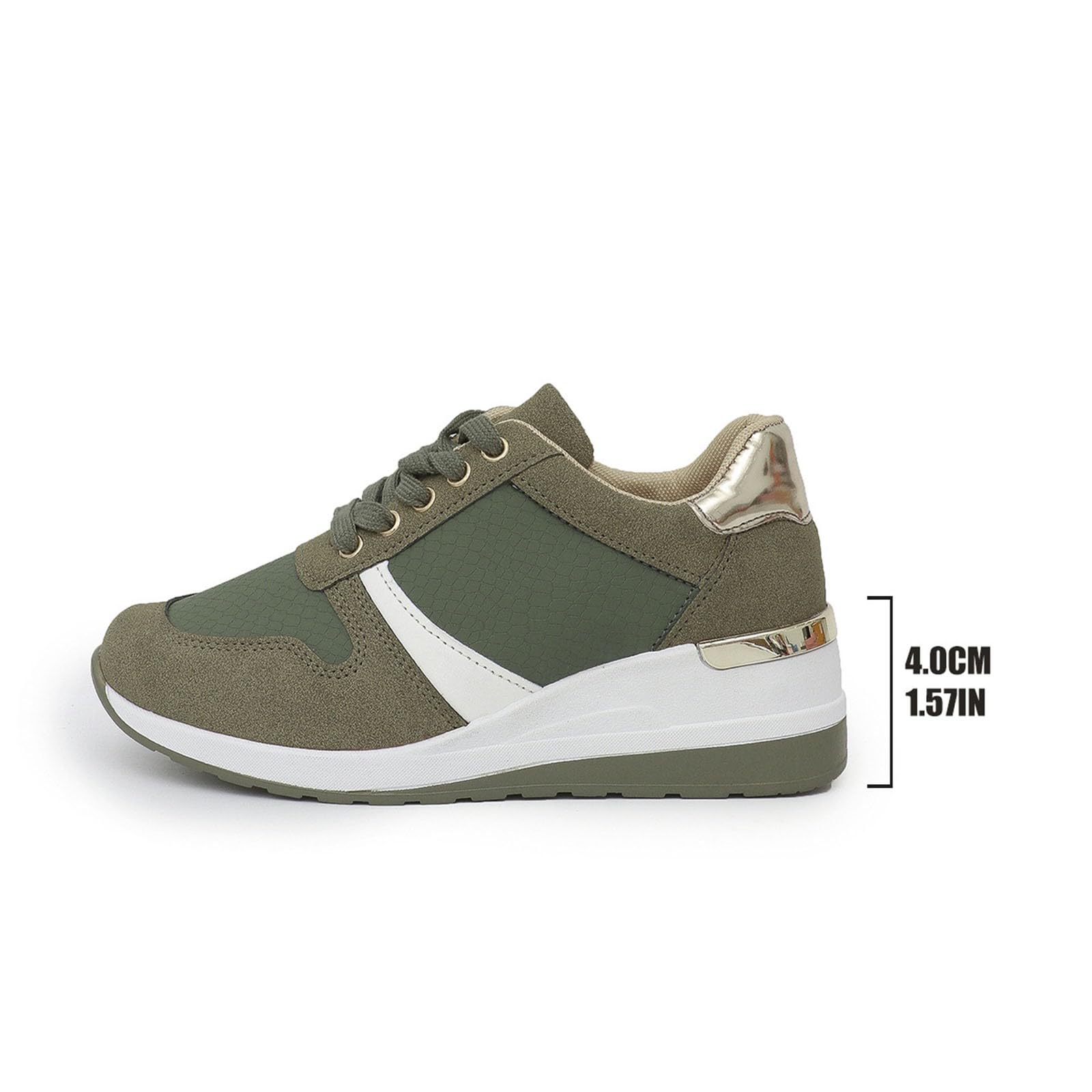 Generisch Scarpe da ginnastica da donna per il tempo libero, tinta unita, suola spessa, antiscivolo, casual, alla moda, leggere, traspiranti, comode e piatte