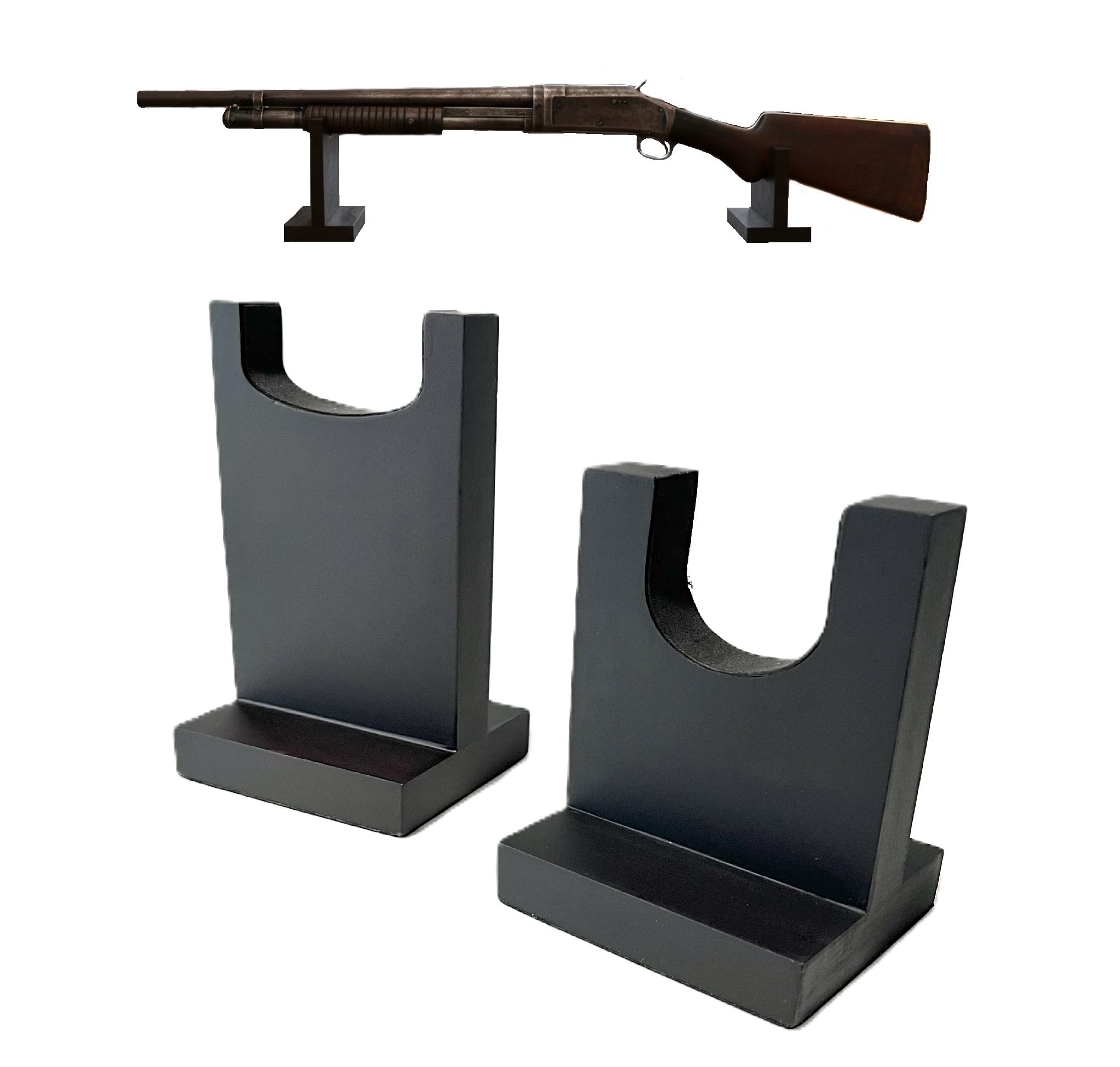 Clearco Oak Wide Top Wood Gun Stands, Display Stands For Rifles, Long Guns, Firearms, Weapons And Collectables (Oak)