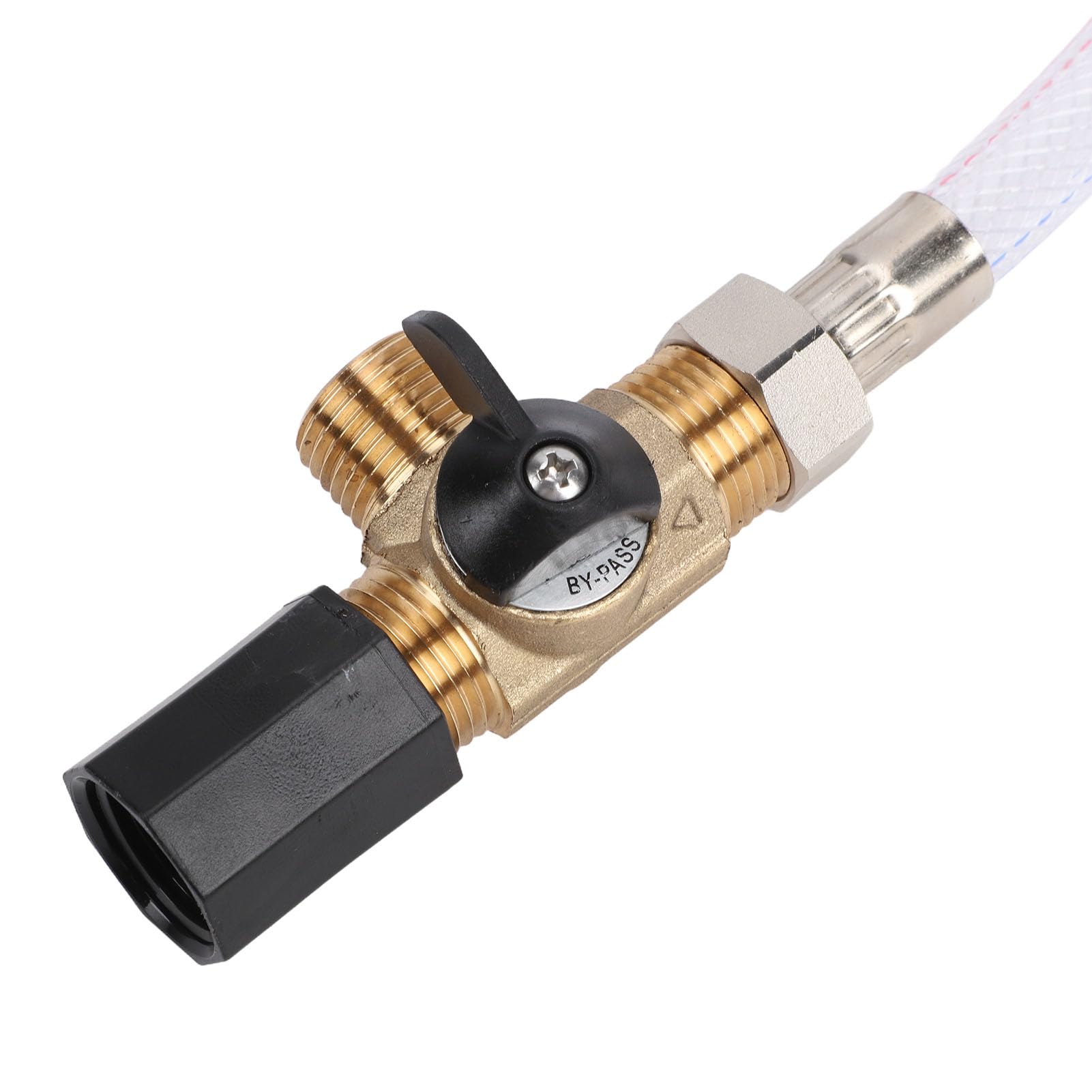 Naroote Kit Valvola Bypass per Scaldabagno 1/2 Pollice NPT Valvola Bypass a 3 Vie in Ottone per Scaldabagno con Connettore in Ottone Resistenza All'erosione per Iniezione Rapida Antigelo