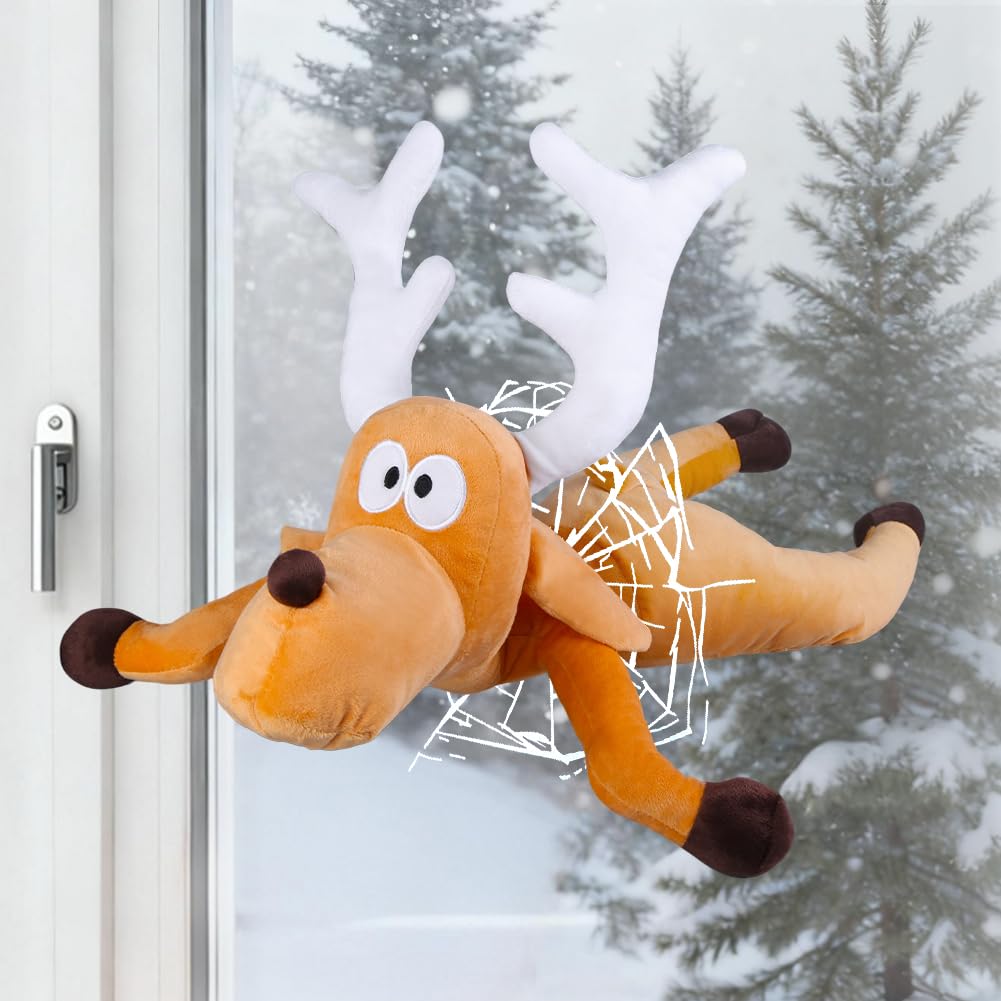 Crashing Santa Reindeer Christmas, Funny Christmas Decoration, Window Decoration with Glass Shard Sticker, （B-Legs still）