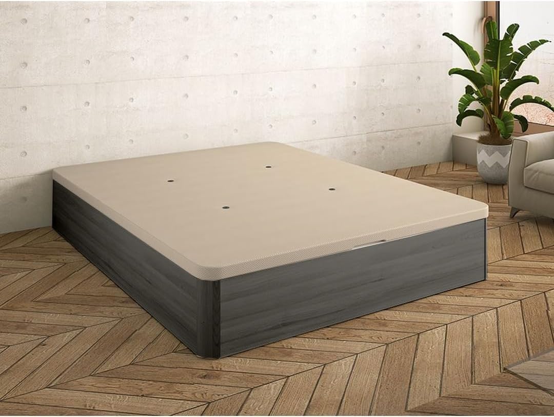 Shiito | Canapé Reno con Amplio Espacio de almacenaje | Tapa Transpirable 3D y ventilación Mejorada con 4 válvulas | Calma y Confort garantizados | Acabado Wengué - 105x190 cm