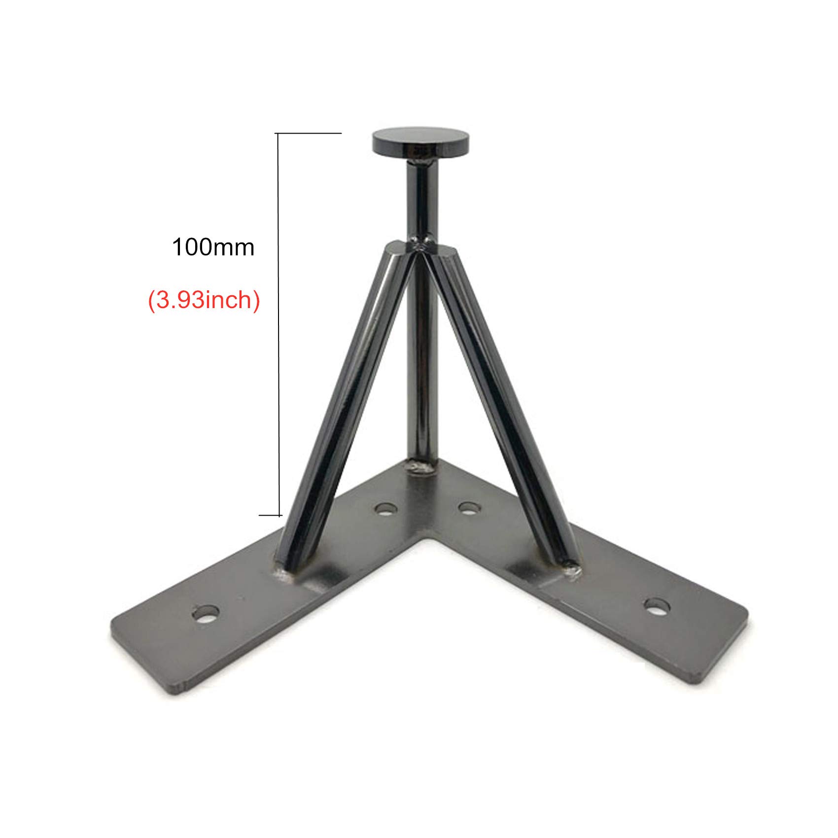 Generico Set di 4 Gambe per Mobili in Metallo Gambe per Tavoli in Ferro per Armadi Supporti TV Comodini Divani Mobili di Ricambio con Viti Protezioni per Piedi Nere (100 Mm)