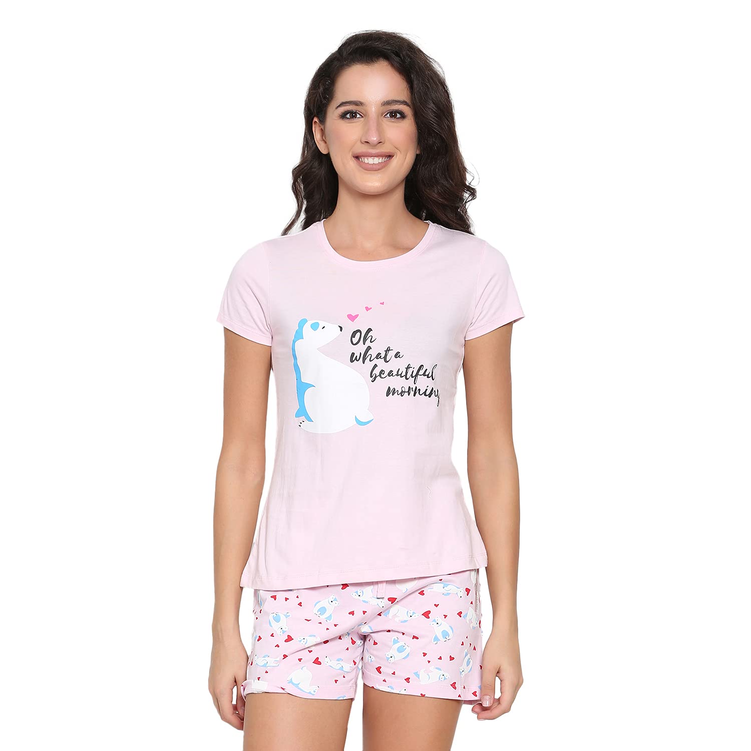 Real BasicsWomen's Cotton Printed Pyjama Set