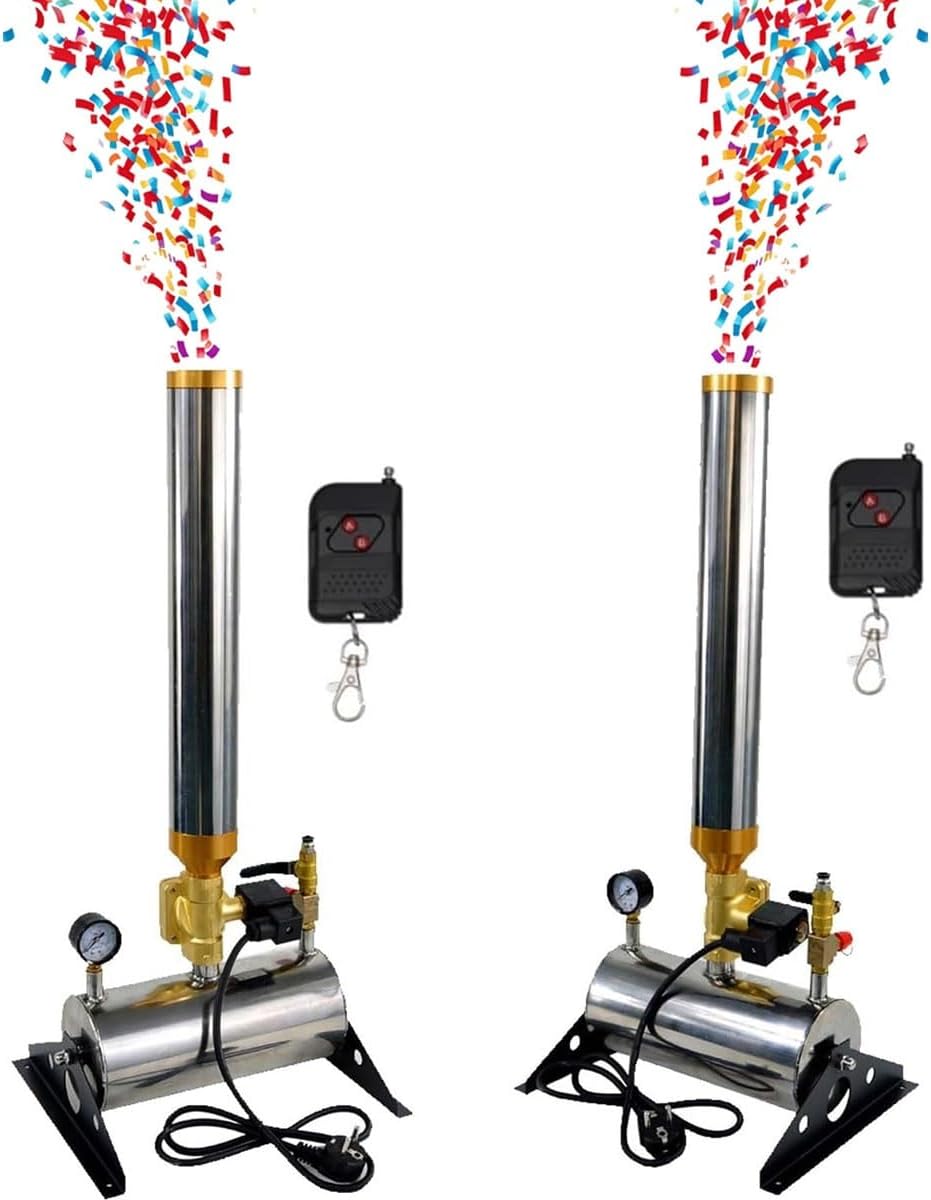 2 Máquinas eléctricas lanzadoras de confeti con control remoto inalámbrico miniatura 1