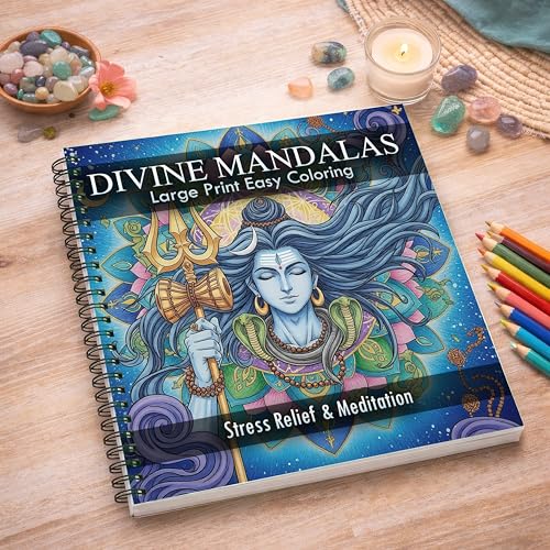 Image of Divine Mandala Coloring Book for Adults | Stress Relief, Mindfulness & Relaxation | 33 Intricate Mandala Designs