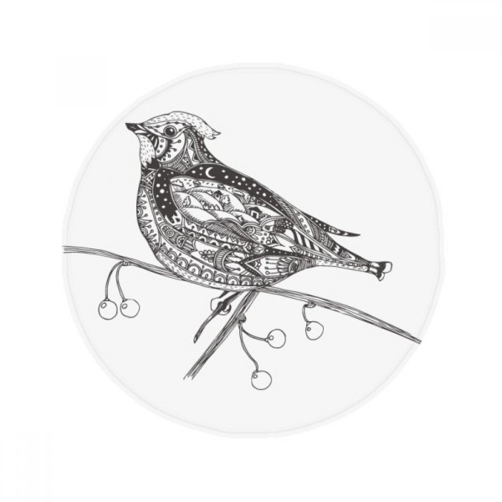 Oiseau peinture tapis rond multicolore salon cuisine porte 80cm