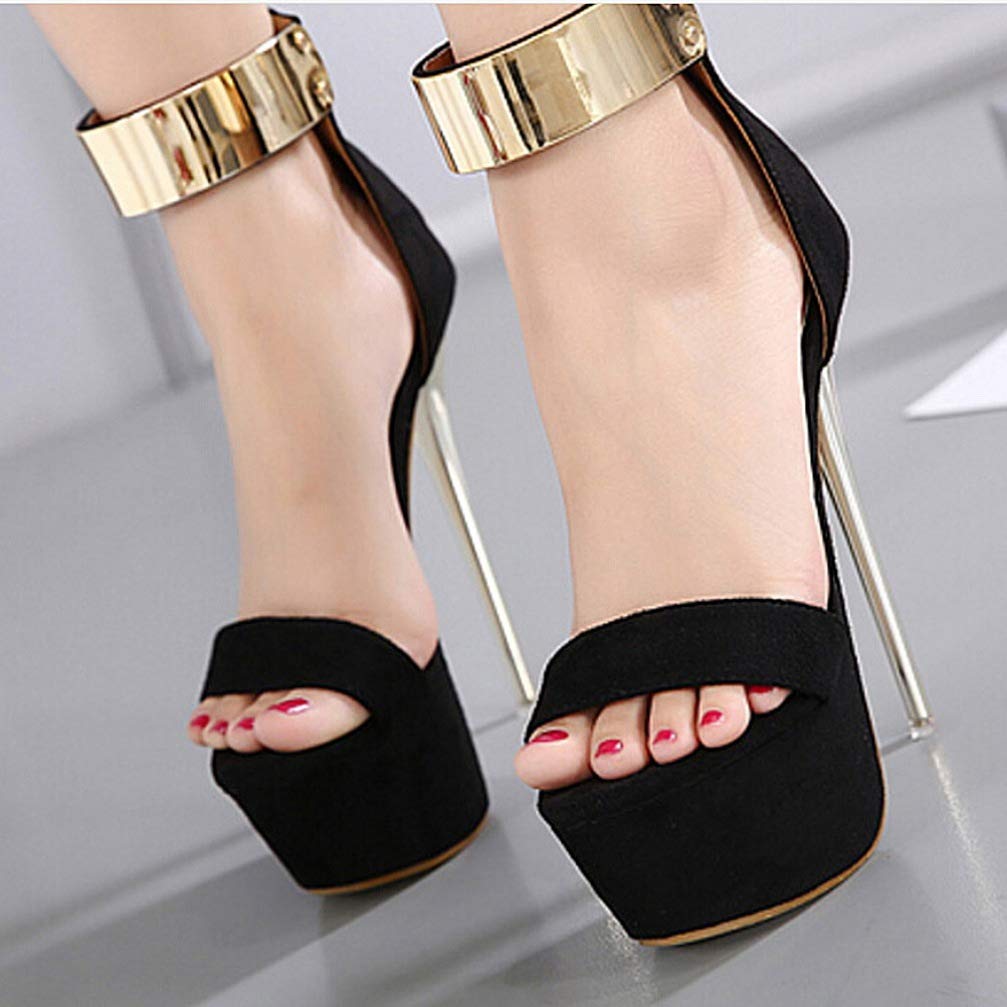 Holibanna Sandali Tacco Sottile 6.5Us Scarpe Estive Donna Sexy Con Cinturino Alla Caviglia Tacchi Alti 12 Cm Eleganti E Impermeabili Per Festa E Spiaggia