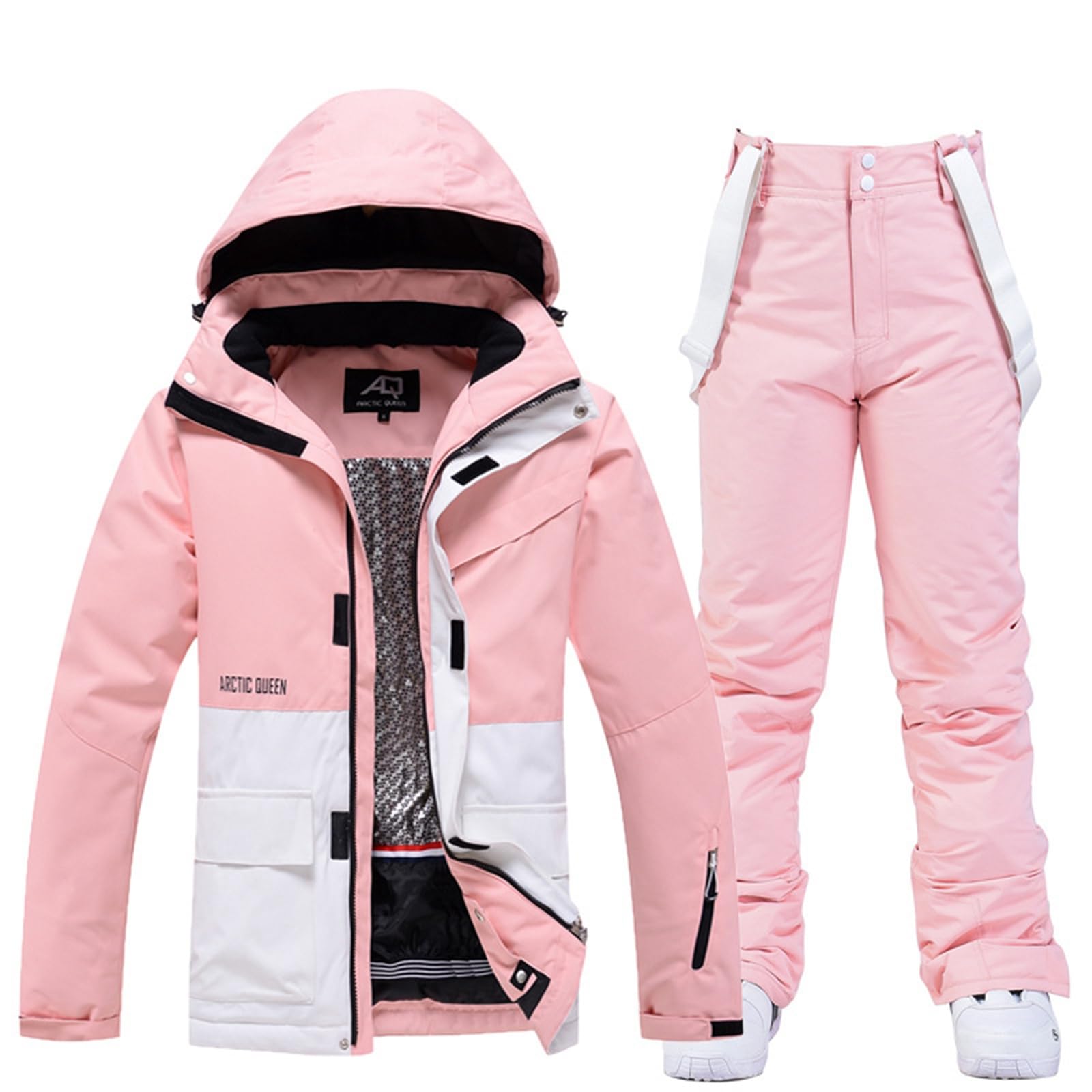 Fashion Women's High Waterproof Windproof Snowboard Colorful Printed Ski Jacket and Pants