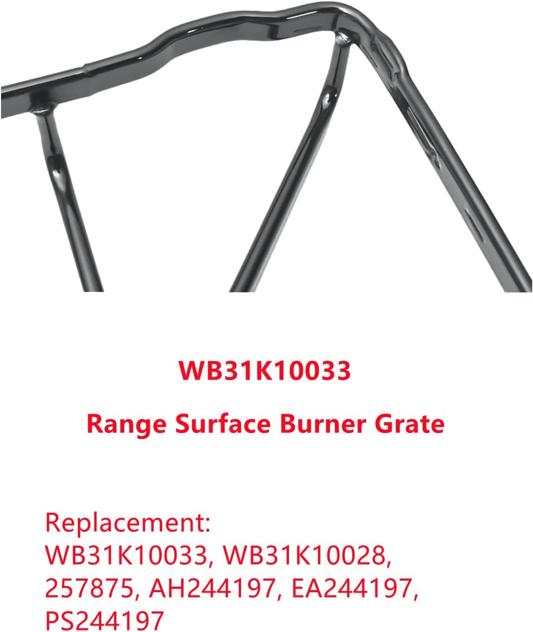 4-Pack wb31k10033 grate Compatible with GE Burner Grate Stove Parts General Electric Gas Range Parts Stove Surface Top Grate Cast Iron Rack Fit for WB31K10065, AP2027959, 770157，WB31K10028, 257875