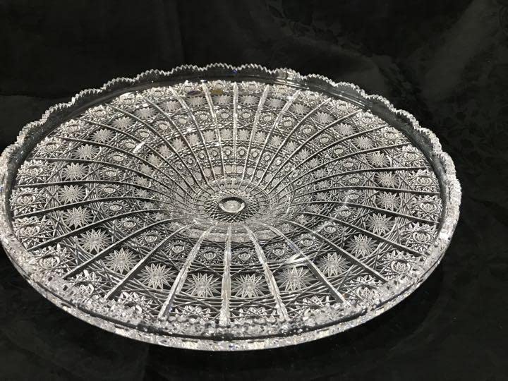 ボヘミアン・グラスのプレート（大皿 345mm）