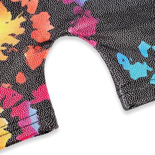Image of EQSJIU Gymnastics Leotards for Girls Kids Rainbow Mosaic Mermaid Butterfly Stars Leopard Galaxy Tie Dye Cosmos Leopard