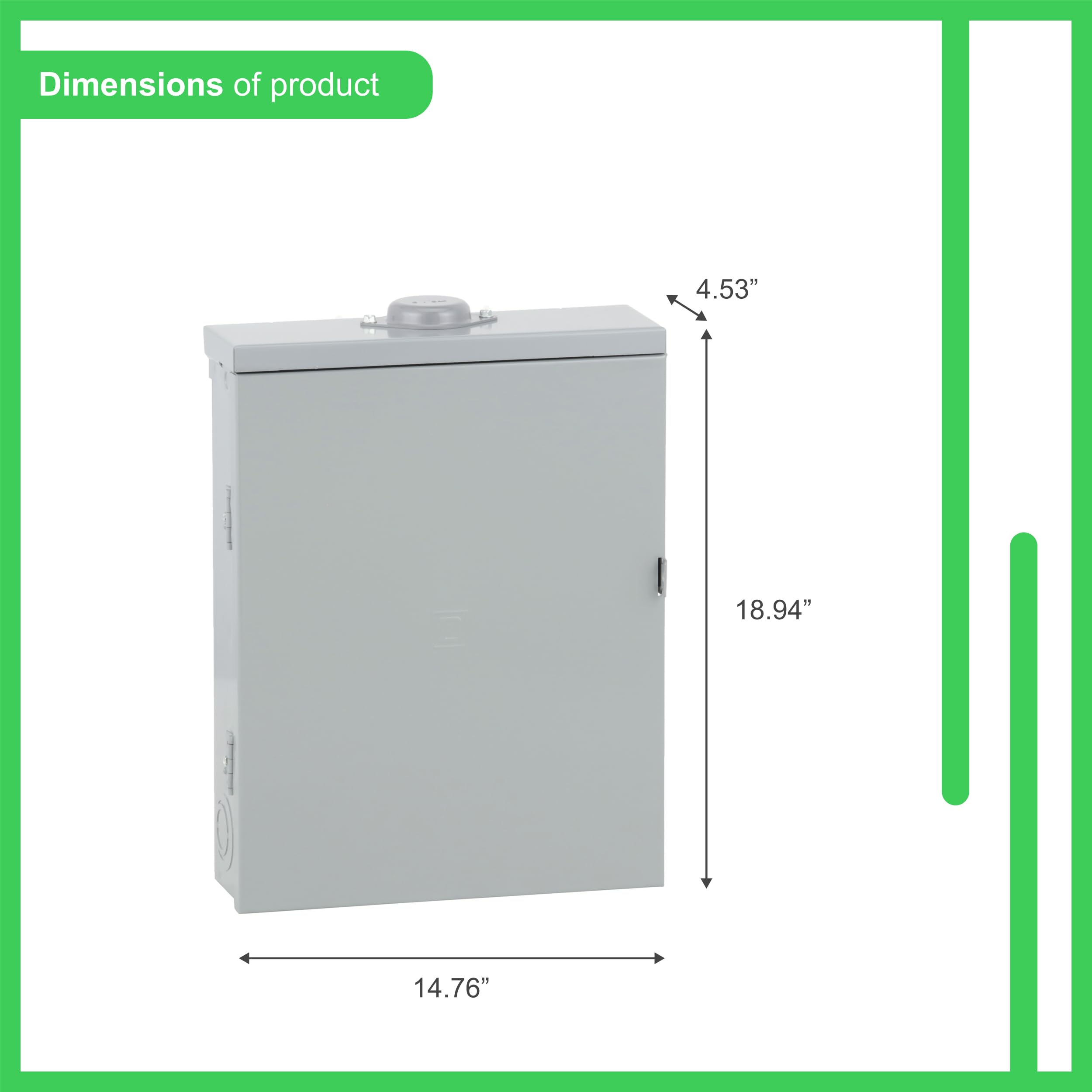 Square D by Schneider Electric Homeline 100 Amp Outdoor Main Breaker Box, Circuit Breaker Load Center, Plug On Neutral, 12-Space 24-Circuit, 120/240 VAC, UL Listed, NEMA 3R Enclosure (HOM1224M100PRB) — Amazon image 3