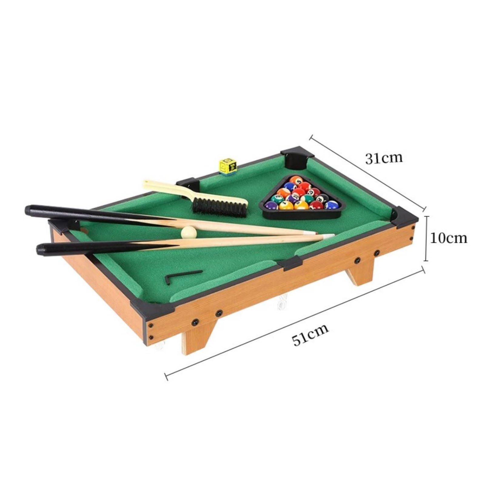 Biliardo da Tavolo Mini con Coppia di Stecche Set di Palle Triangolo E Gessetto Superficie in Flanella su MDF per Tiri Uniformi Adatto per Bambini E Famiglie Feste di Compleanno Piogge Casa