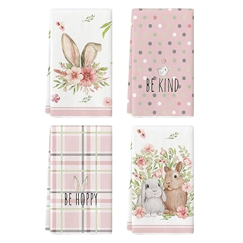 Artoid Mode Pink Bunny Rabbit Ears Floral Leaves Easter Kitchen