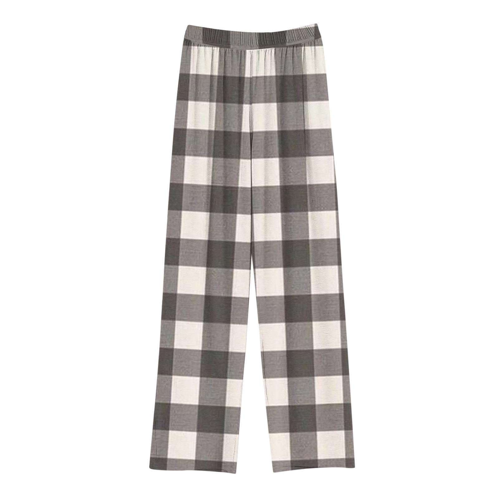 Pantalon de pyjama long à carreaux pour filles - Pantalon de pyjama doux à carreaux - Pantalon de pyjama à carreaux rouge pour femme avec poches