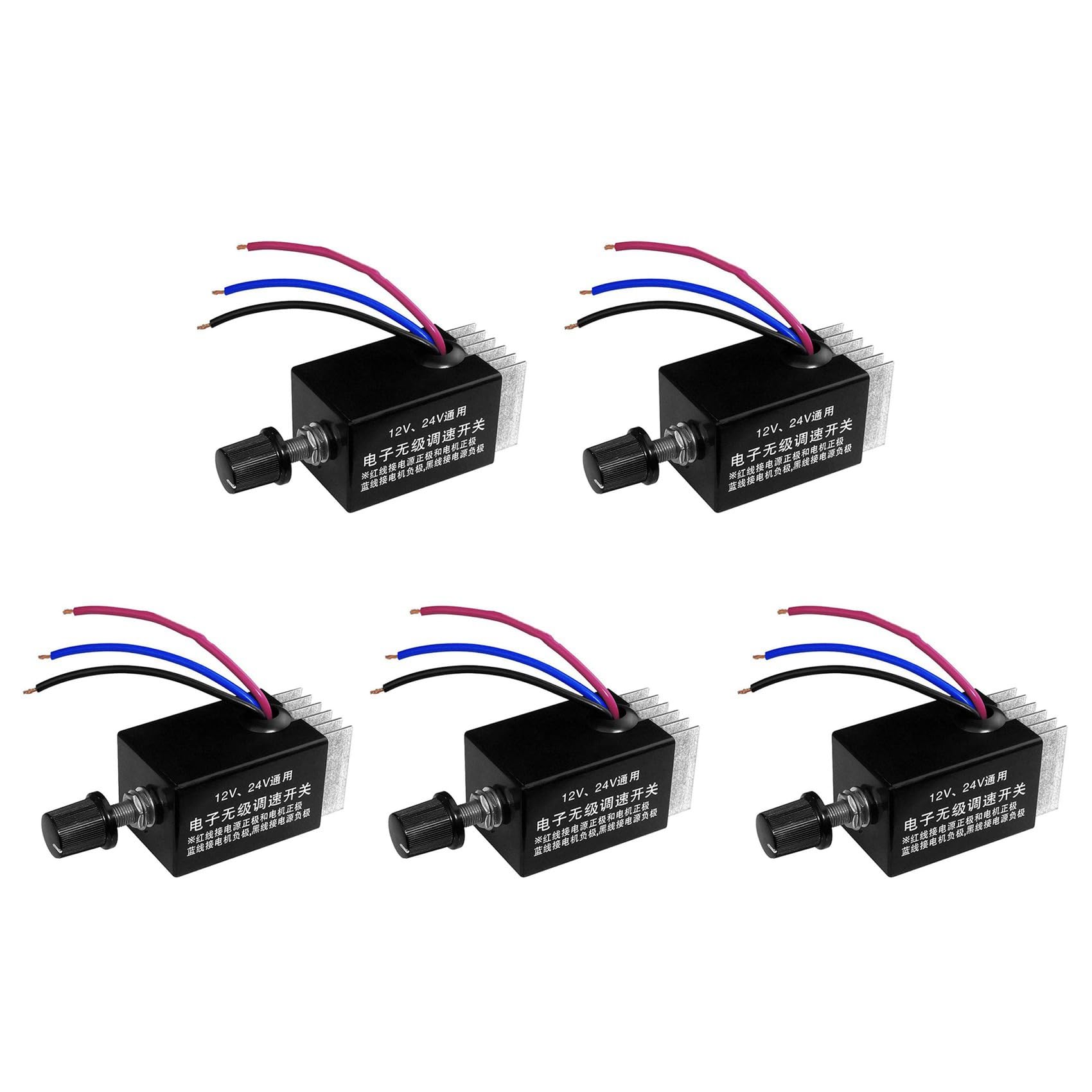 Jnchdghwa As Shown 5Pc Motor Speed Regulator Dc 12V/24V 10 A Motor Speed Controller Switch For Car Truck Fan Heater Control
