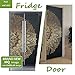Vintage Art Self Stick Vinyl Door Mural Sticker, Peel and Stick Removable Refrigerator Wrap Decal, Noble Mandala, 32.3x78.7, 2 Pcs Set