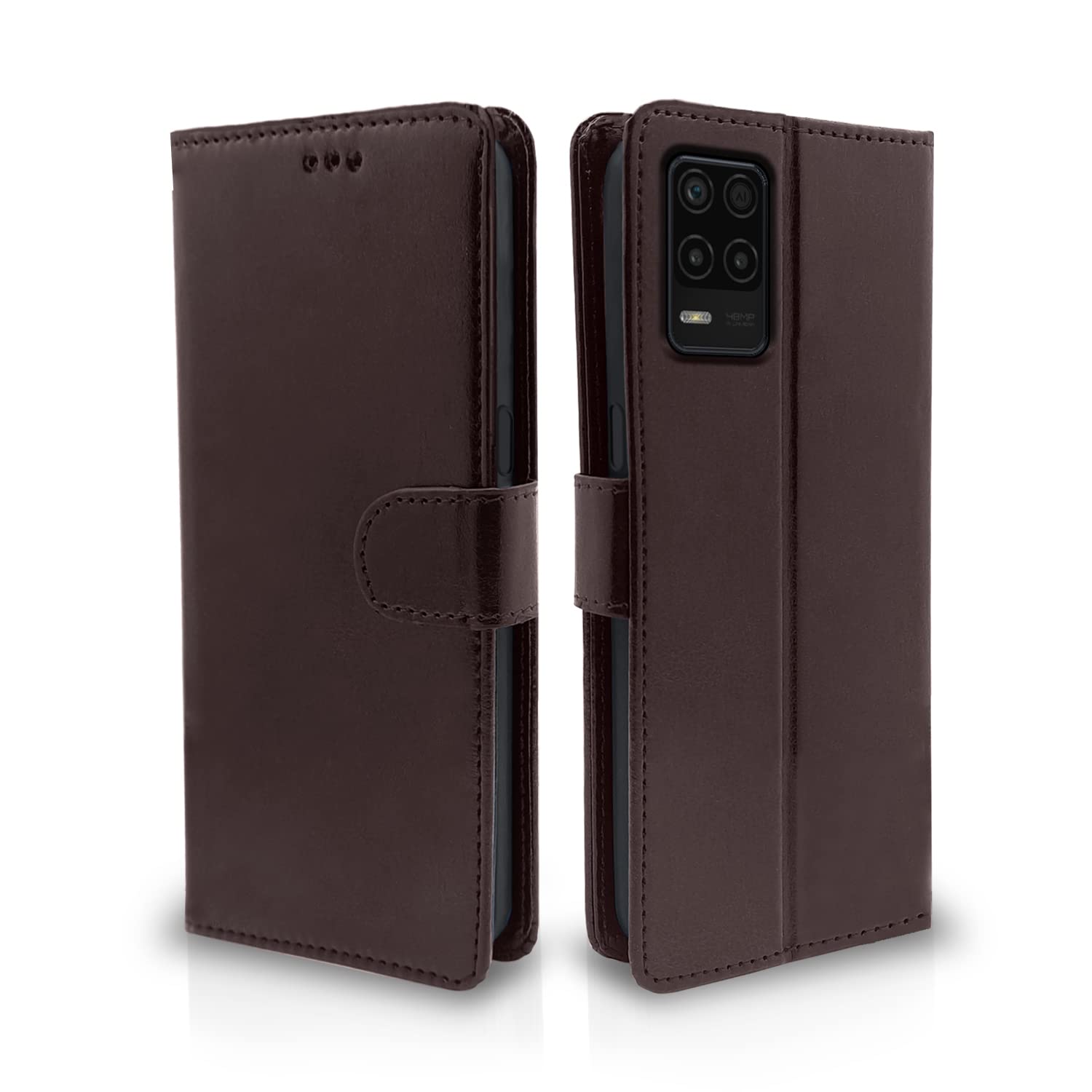 Pikkme Realme 9 5G / 8s 5G / 8 5G / Narzo 30 5G Flip Case Leather Finish | Inside TPU with Card Pockets | Wallet Stand and Shock Proof | Magnetic Closing | Complete Protection Flip Cover (Coffee) (B0BF9DBH2R) Amazon Price History, Amazon Price Tracker