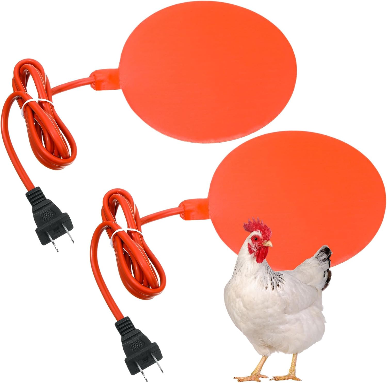 Glooglitter 2 Pcs Heated Chicken Waterer 120v 25w Chicken