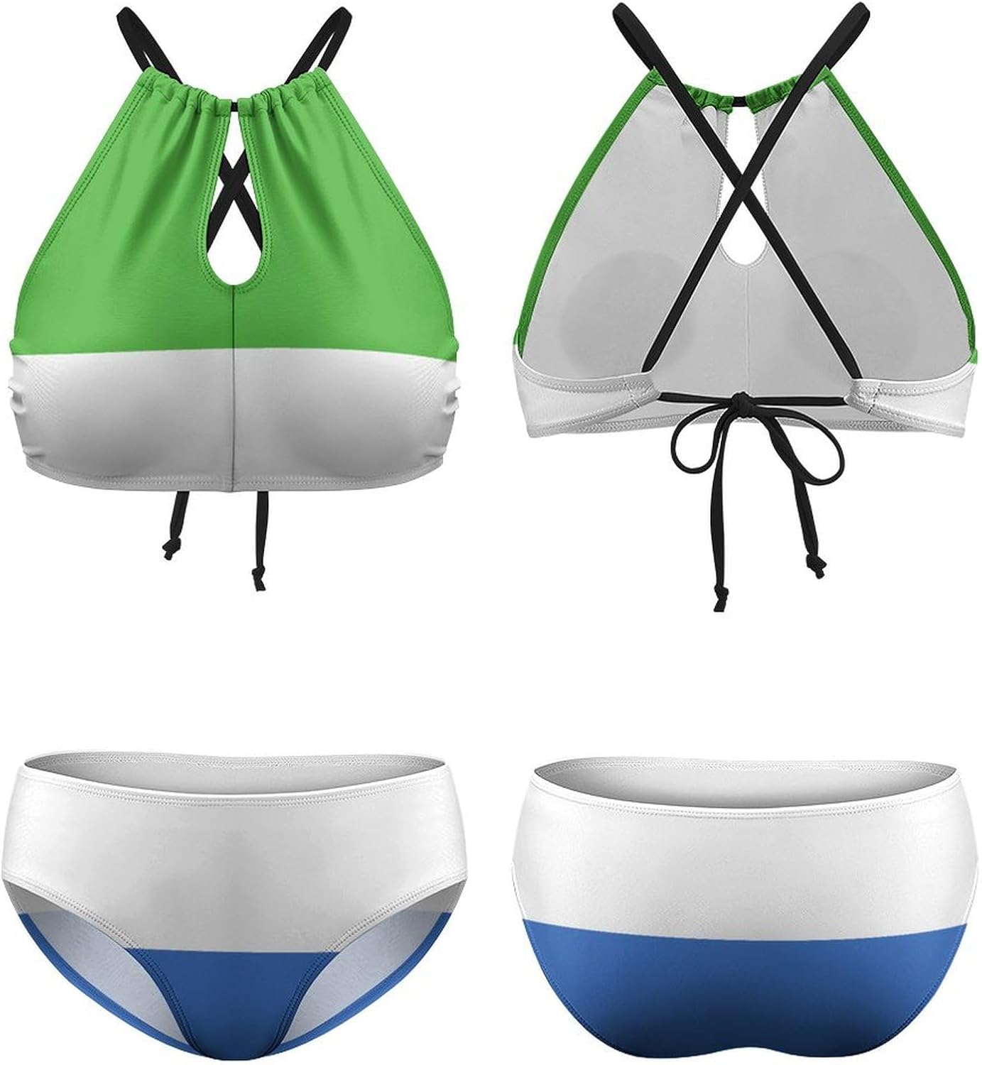 Women's Swimsuit Sierra Leone Flag Two-Piece Swimwear Sets Swimsuits