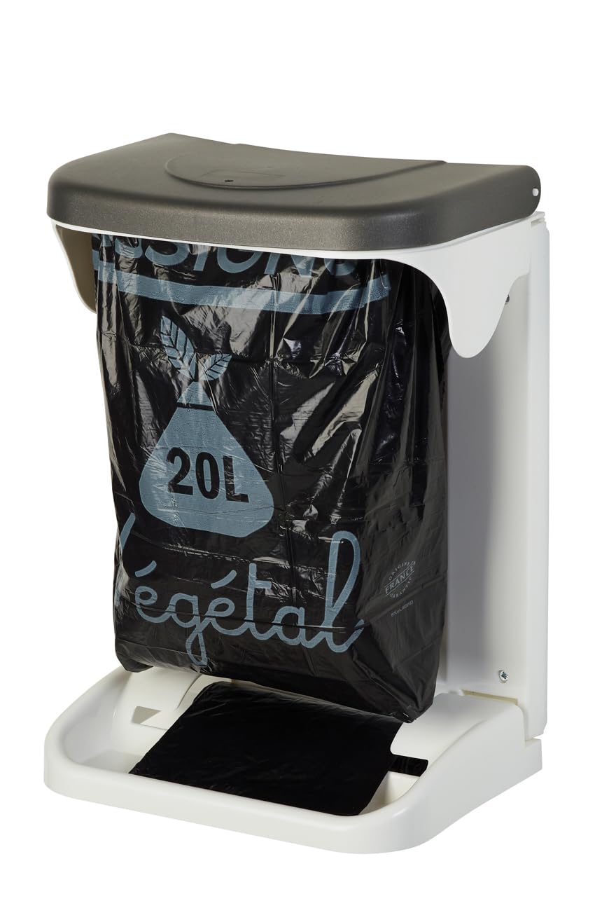 ROSSIGNOL Poubelle intérieure de meuble cuisine 20L avec dérouleur de sac, Ouverture automatique avec la porte du placard, installation facile INO
