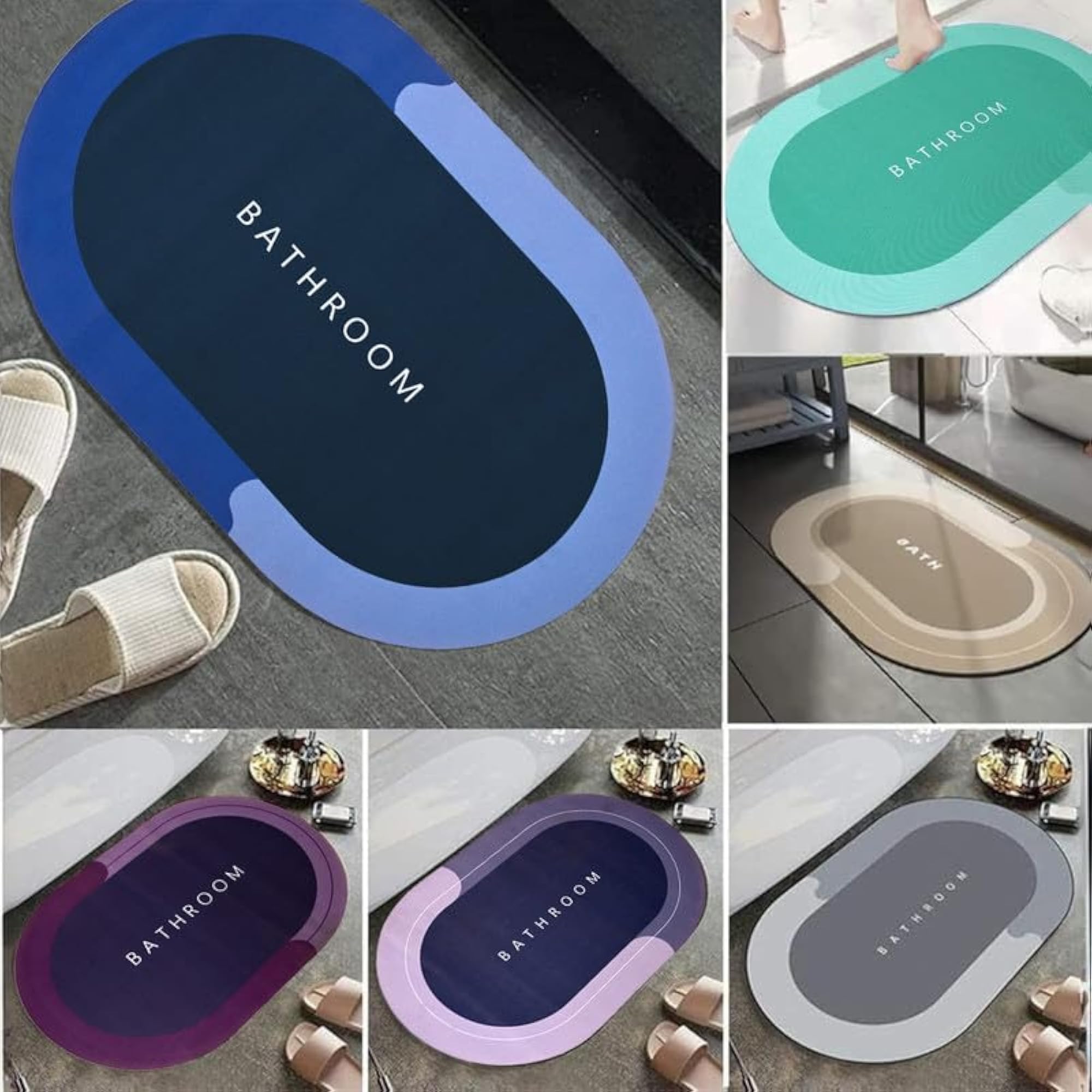 Quick-Drying Non-Slip Bathroom Mat, Super Absorbent