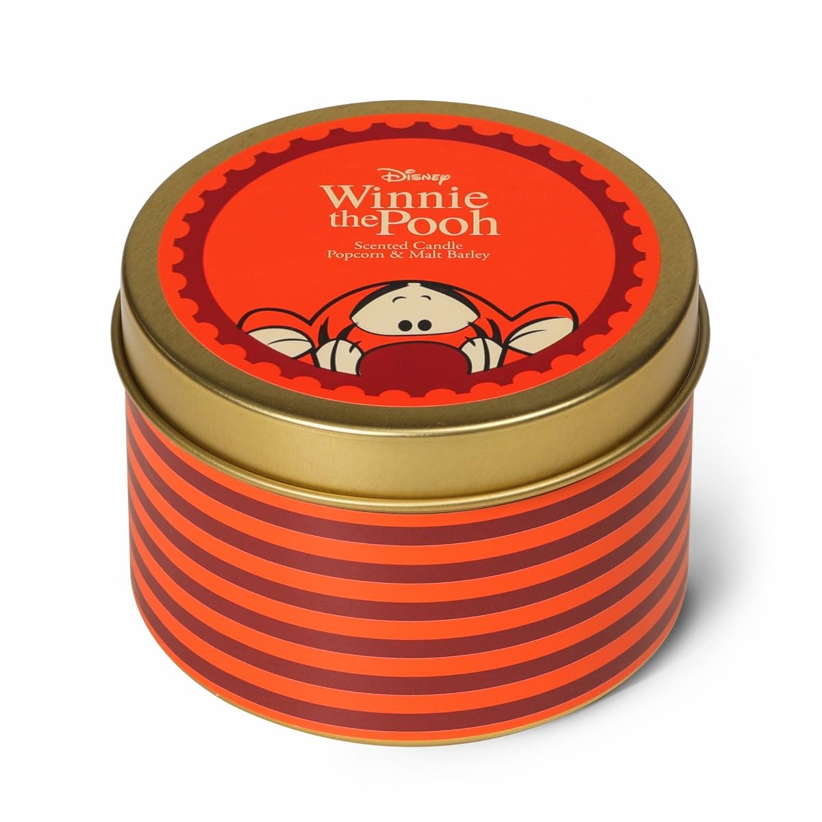 Julian Charles Orange Disney Tigger Popcorn & Malt Barley Striped Tin Candle - One Size