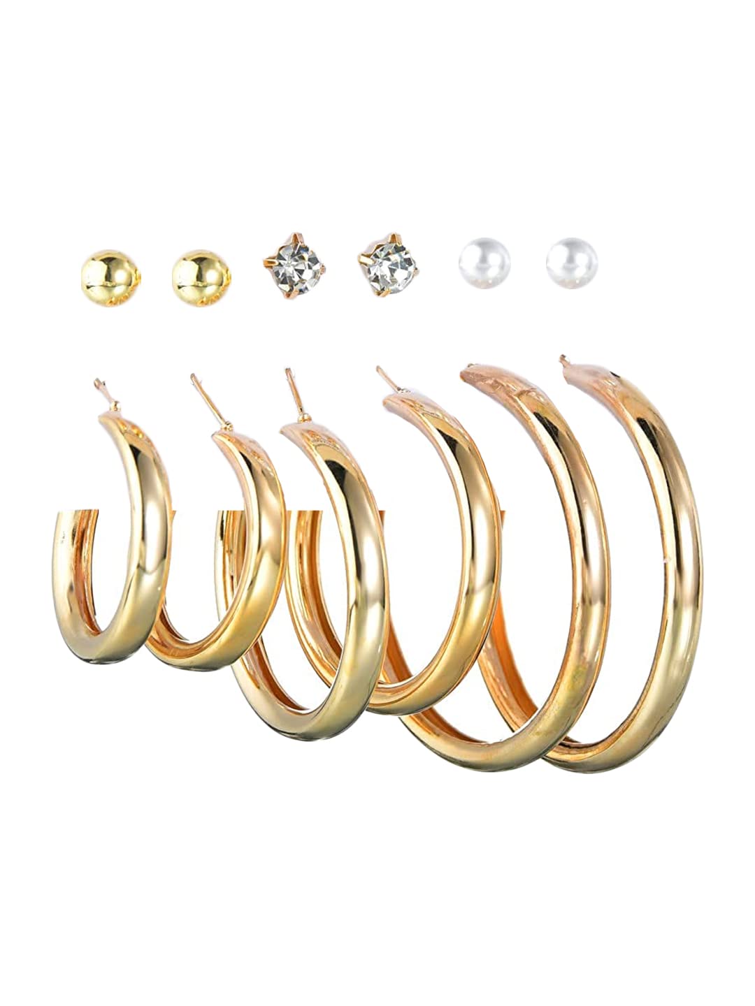 Yellow Chimes Hoop Earrings for Women Combo of 6 Pairs Stud Earrings Crystal Pearl Gold Plated Stud Hoop Earrings Set for Women and Girls. (B09P59NZPY) Amazon Price History, Amazon Price Tracker