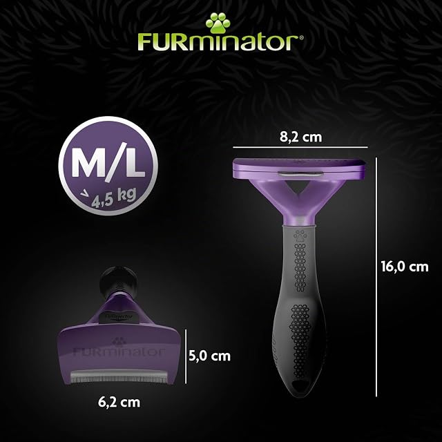 Foto 4 de 8 de FURminator deShedding,Cepillo para Gatos medianos/Grandes de Pelo Largo,M/L